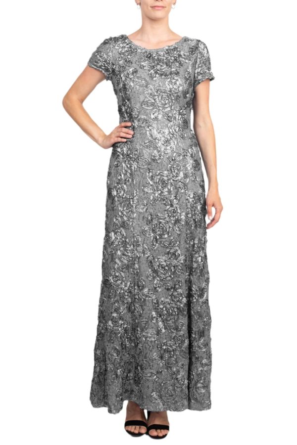 Embellished Lace Dress With Hand‑Stitched Crystal Accents