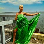 Couture Green Ruffle Dress
