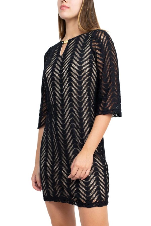 Wave Pattern Knit Dress – Breathable Comfort & Versatile Style - Image 2