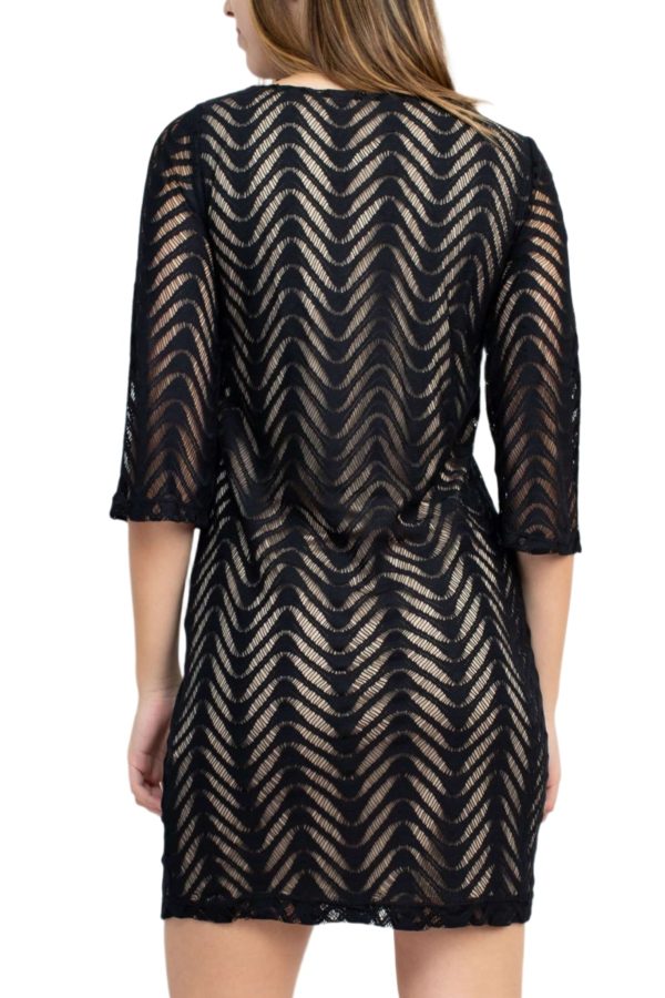Wave Pattern Knit Dress – Breathable Comfort & Versatile Style - Image 3