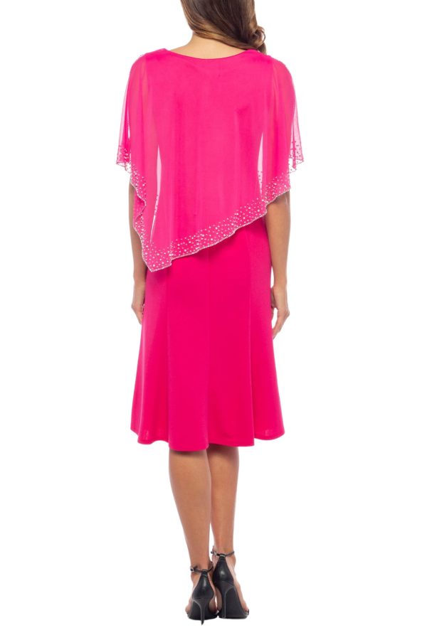 Marina dress: Asymmetric chiffon cape with subtle sequins - Image 4