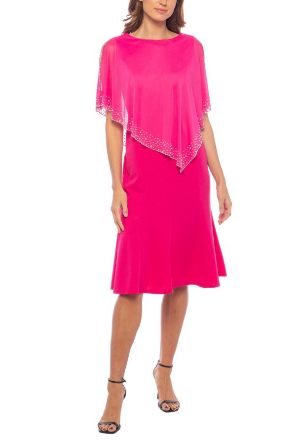 Marina dress: Asymmetric chiffon cape with subtle sequins - Image 3