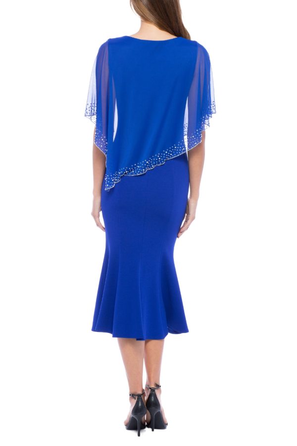 Marina dress: Asymmetric chiffon cape with subtle sequins - Image 2