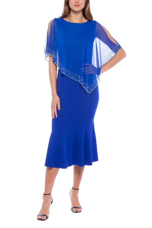Marina dress: Asymmetric chiffon cape with subtle sequins - Image 6
