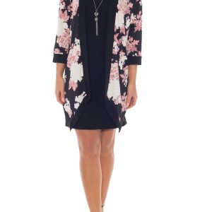Marina Top with Jacket – Classic Sheath & Bold Floral Fusion