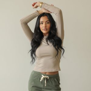 Ribbed Round Neck Long Sleeve Top (CAPELLA)