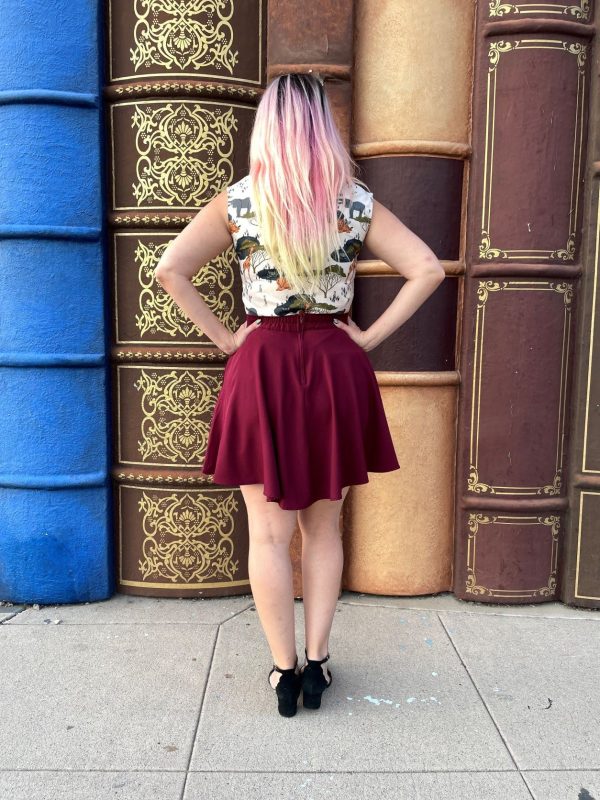 Burgundy Skater Skirt - Image 3