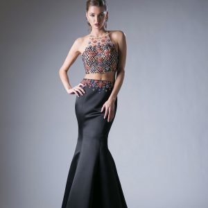 Beaded Sateen 2 Piece Mermaid Dress: Stunning Must-Have