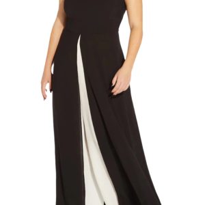 Crew Neck Sleeveless Jumpsuit – Crepe Fabric, Floor‑Length Skirt