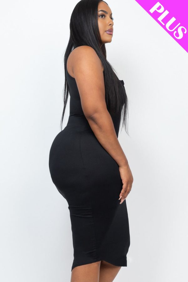 Plus Size Split Neck Tank Midi Dress (CAPELLA) - Image 3