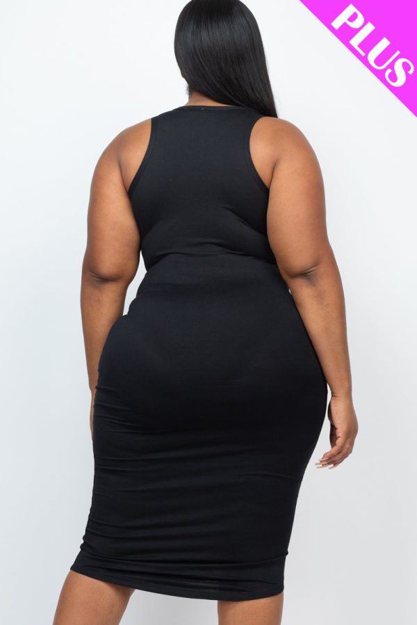 Plus Size Split Neck Tank Midi Dress (CAPELLA) - Image 4