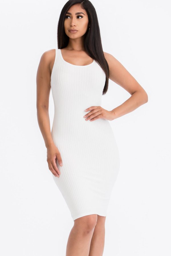 Ribbed Back Slit Bodycon Dress (CAPELLA) - Image 41