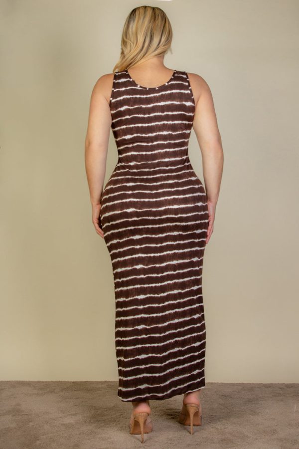 Plus Size Tie Dye Printed Tank Bodycon Maxi Dress (CAPELLA) - Image 4