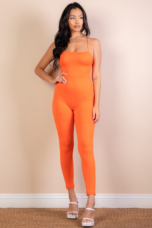 Criss-Cross Open Back Bodycon Jumpsuit (CAPELLA) - Image 2
