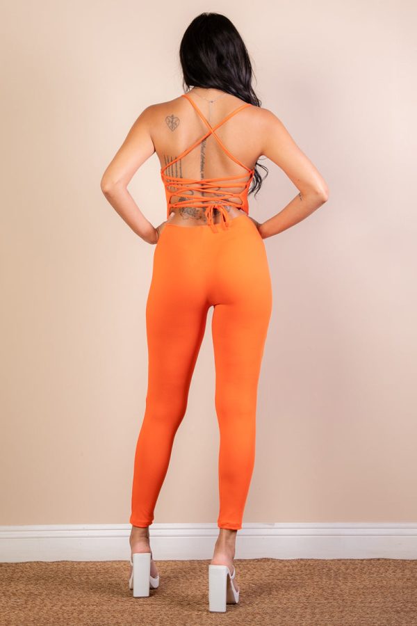 Criss-Cross Open Back Bodycon Jumpsuit (CAPELLA) - Image 5