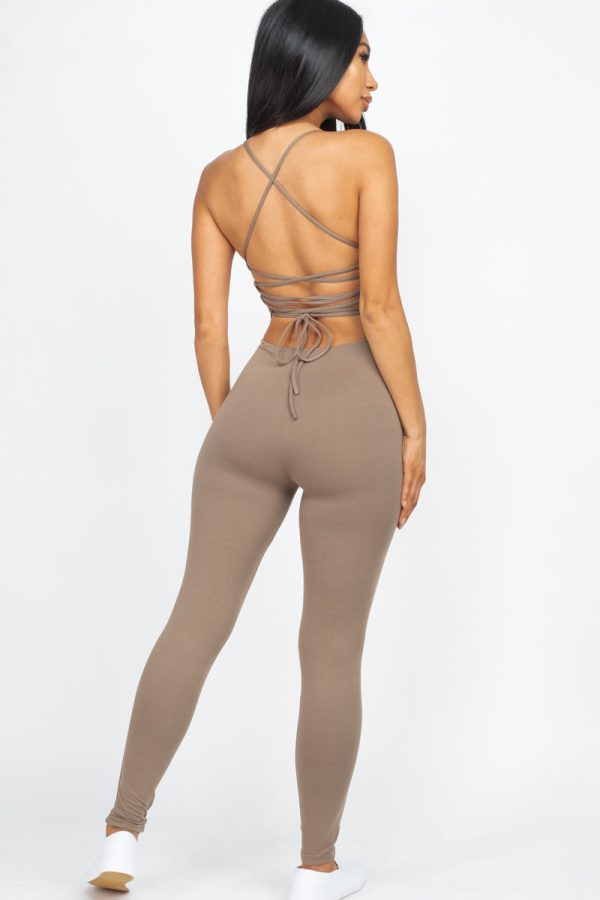 Criss-Cross Open Back Bodycon Jumpsuit (CAPELLA) - Image 29