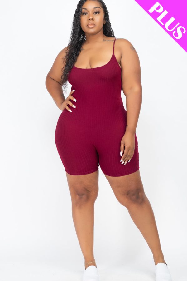 Plus Ribbed Bodycon Romper Stretchy & Comfortable - Image 5