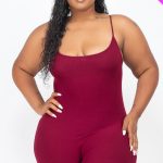 Plus Ribbed Bodycon Romper Stretchy & Comfortable