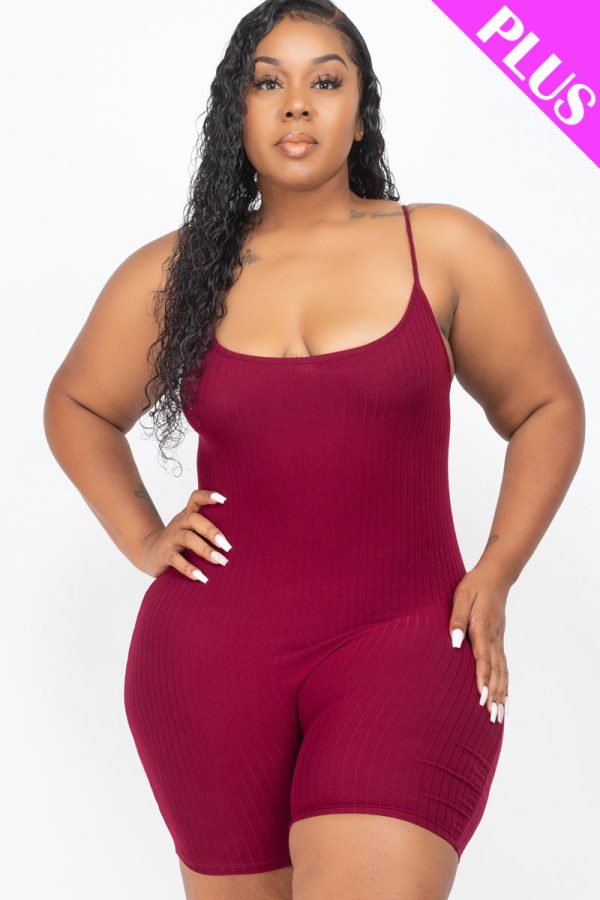Plus Ribbed Bodycon Romper Stretchy & Comfortable - Image 8