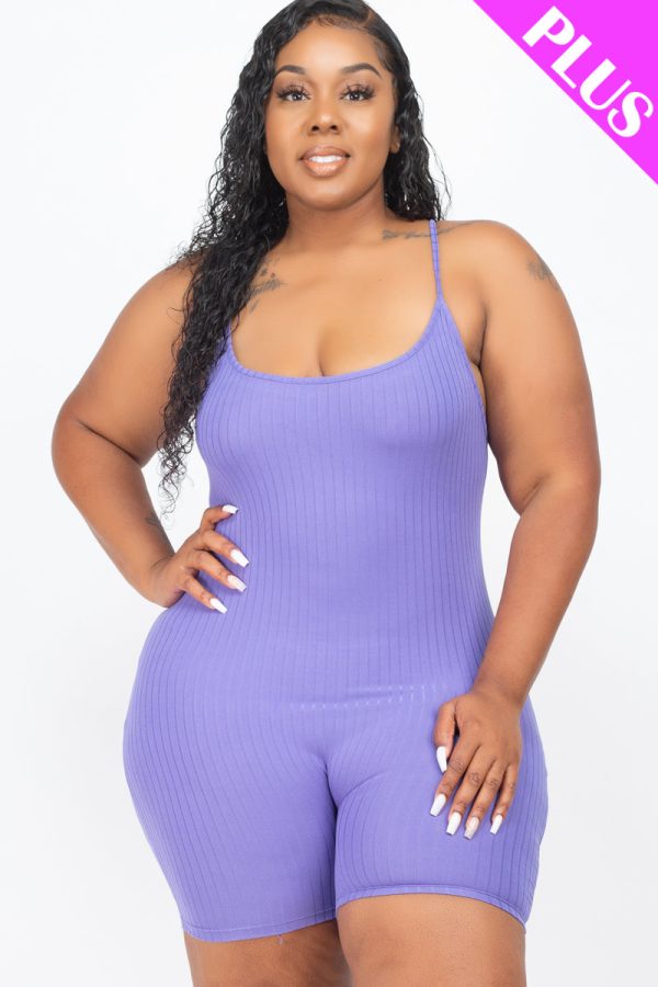Plus Ribbed Bodycon Romper Stretchy & Comfortable - Image 9