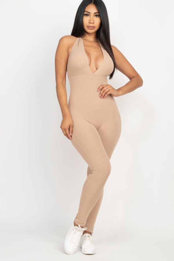 Halter Neck Ribbed Jumpsuit - Flattering & Stretchy - Image 22