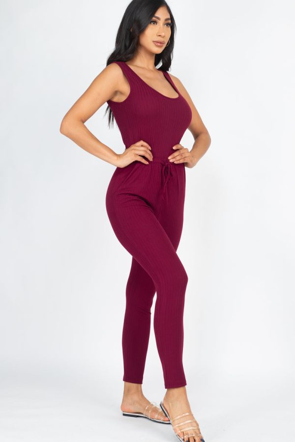 Ribbed Sleeveless Drawstring Jumpsuit (CAPELLA) - Image 2