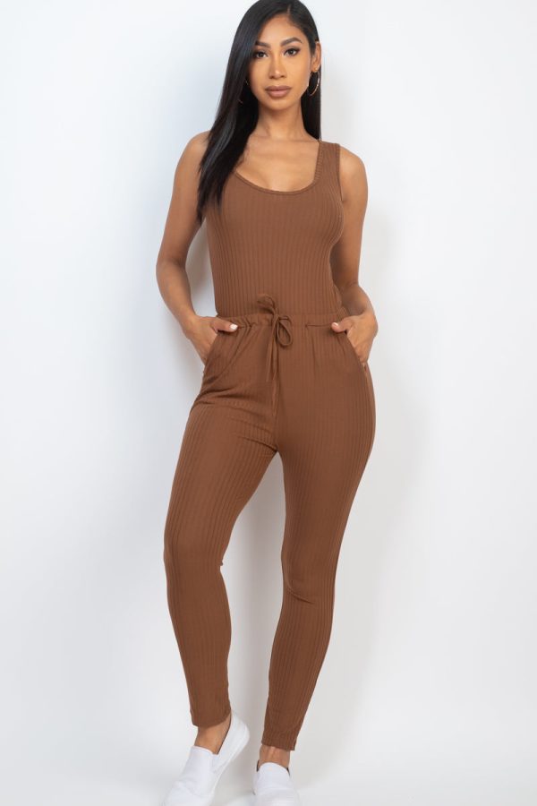 Ribbed Sleeveless Drawstring Jumpsuit (CAPELLA) - Image 18