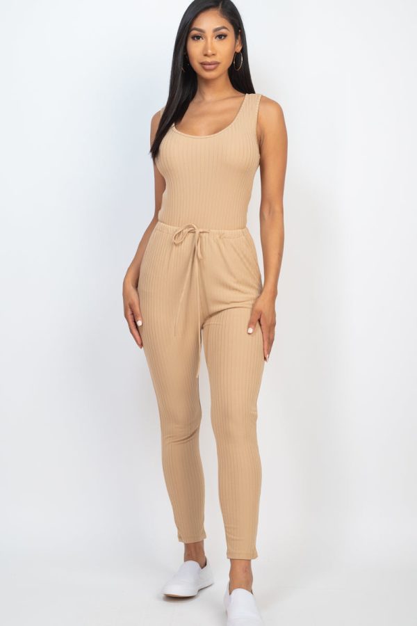 Ribbed Sleeveless Drawstring Jumpsuit (CAPELLA) - Image 31