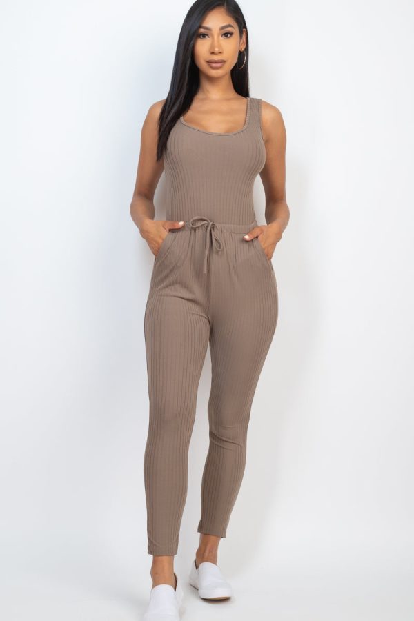 Ribbed Sleeveless Drawstring Jumpsuit (CAPELLA) - Image 39
