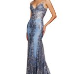 Full Length Formal Gown – Silk Chiffon & Corset Bodice