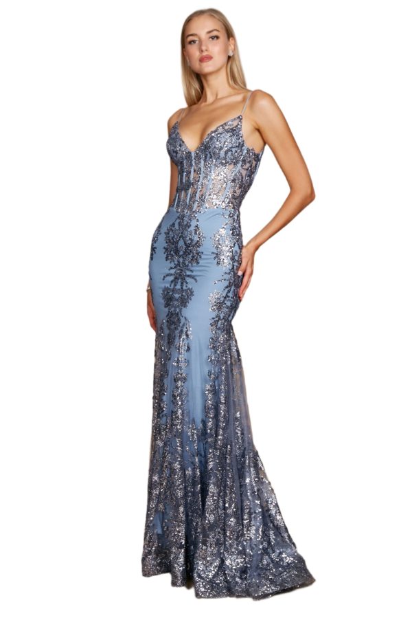 Full Length Formal Gown – Silk Chiffon & Corset Bodice
