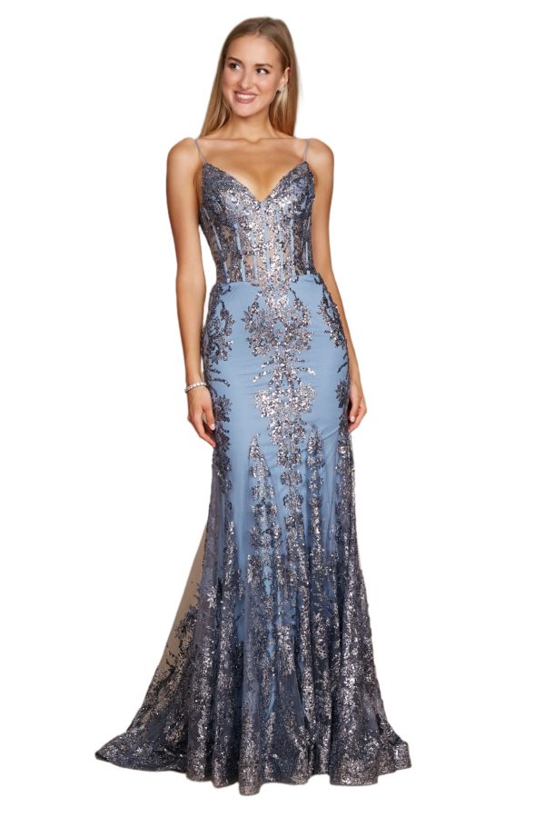 Full Length Formal Gown – Silk Chiffon & Corset Bodice - Image 4