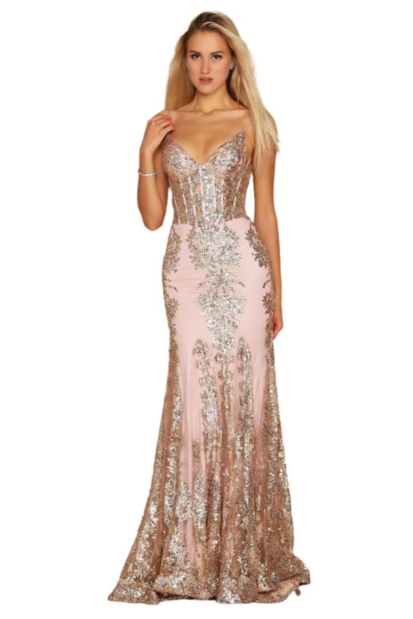 Full Length Formal Gown – Silk Chiffon & Corset Bodice - Image 43