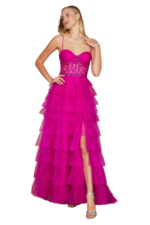 Fuchsia Corset Style: Structured Bodice, Volumetric Skirt - Image 17