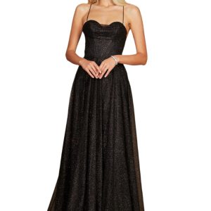 Sparkling Cowl Corset: Sequin‑Studded Prom Dress