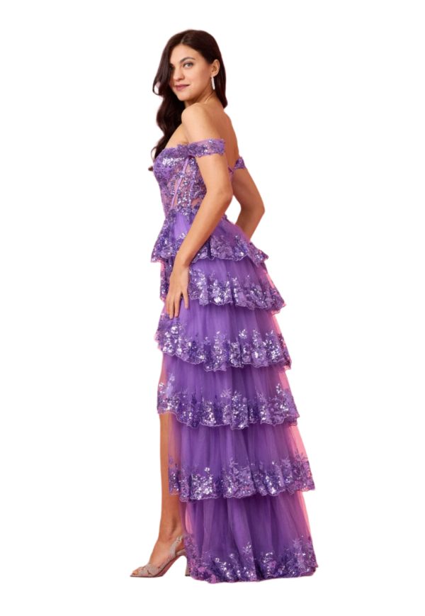 Sequin Sheer Corset Dress – Sparkle & Off‑Shoulder Charm - Image 3