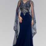 Satin V‑Neck Long Dress – Mermaid Cut with Sheer Back