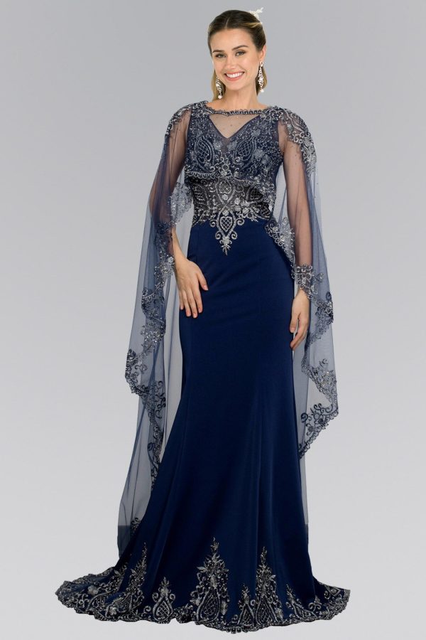Satin V‑Neck Long Dress – Mermaid Cut with Sheer Back