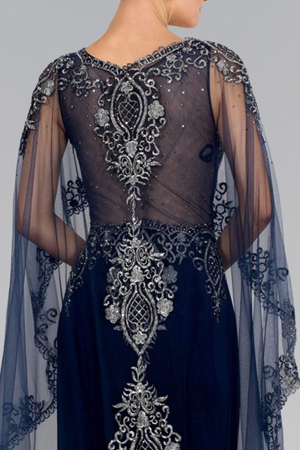 Satin V‑Neck Long Dress – Mermaid Cut with Sheer Back - Image 4