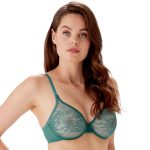 Gossard Glossies Lace Emerald Green Sheer Mesh Bra