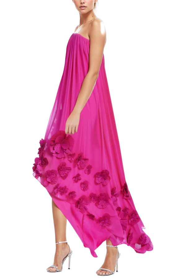 Strapless Maxi Dress: Floral Grace & Asym Hem - Image 2