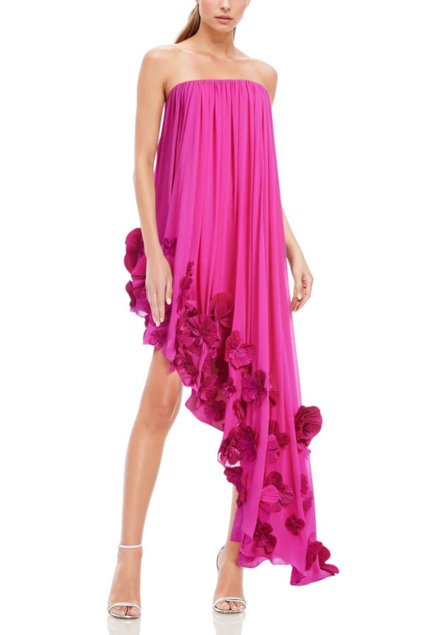 Strapless Maxi Dress: Floral Grace & Asym Hem - Image 13