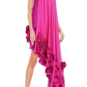 Strapless Maxi Dress: Floral Grace & Asym Hem