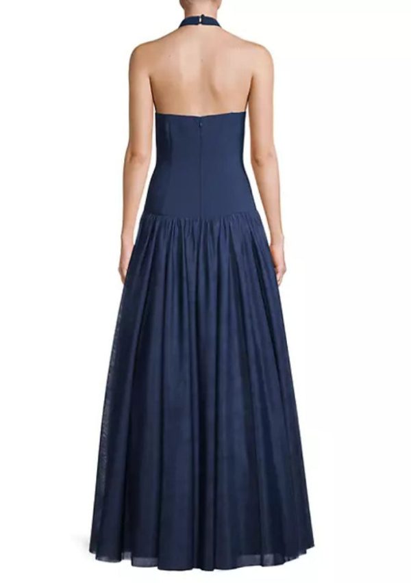 Halter Neckline Drop Waist Gown – Silk Comfort & Drama - Image 2