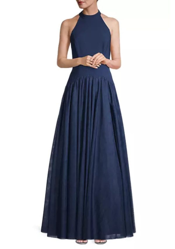 Halter Neckline Drop Waist Gown – Silk Comfort & Drama - Image 6