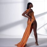 Spandex Dress Citrus Siren – Fiery Zippered Sparkle