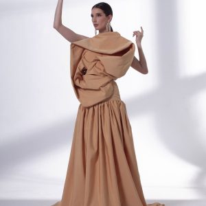 Champagne Dream Sculptural Haute Couture Dress