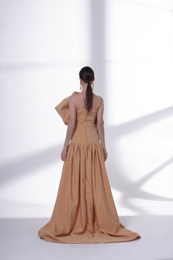 Champagne Dream Sculptural Haute Couture Dress - Image 2