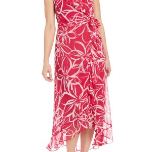 London Times Dress: Flirty V‑Neck & Lightweight Chiffon