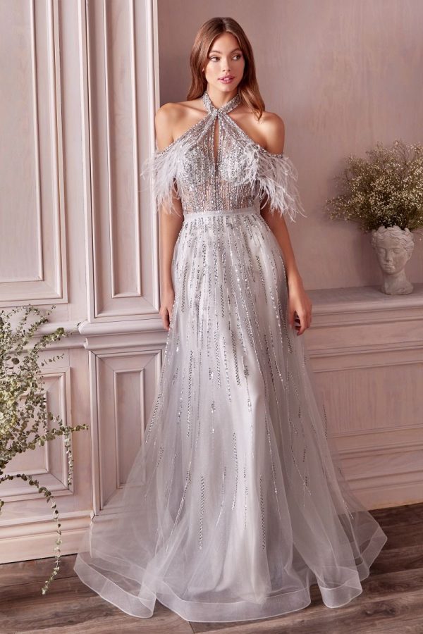 Anastasia Feather Gown: Crystal‑Beaded Silhouette for Stunning Events